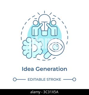 Idea generation soft blue concept icon Stock Vector