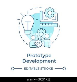 Prototype development soft blue concept icon Stock Vector