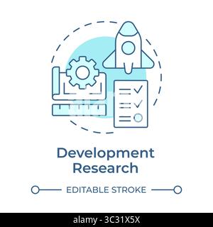 Development research soft blue concept icon Stock Vector