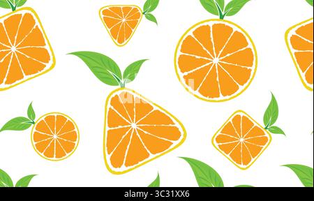 Seamless background with oranges. Stock Vector