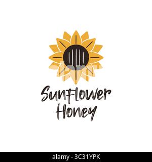 Sunflower Honey Logo Stock Vector