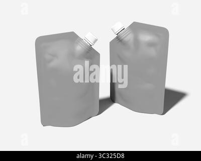 Spouted Pouch Packaging Mockup Stock Photo