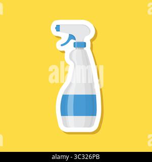 Spray can sticker icon in flat style. Aerosol bottle vector illustration on isolated background. Gas container sign business concept. Stock Vector