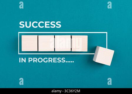 Success In Progress, New Goal Loading, Business And Education Concept, Having A Target, Online Learning, Knowledge Is Power Strategy Stock Photo