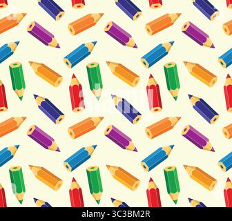 Background with colored pencils. Stock Vector