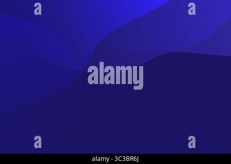 Smooth abstract background with flowing dark blue gradient waves, Perfect for modern design, web, or presentation use, vector illustration Stock Vector