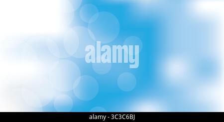Design Template, Abstract Blurred White and Blue Background - Vivid Bright Wide Scale Multipurpose Creative Vector Design with Bokeh Effect for Advert Stock Vector