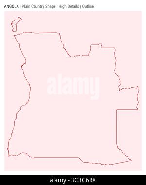 Angola Map. Angolan Country Map. Black and White National Outline ...