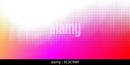 pink, orange and red gradient dotted halftone background. Vector illustration Stock Vector
