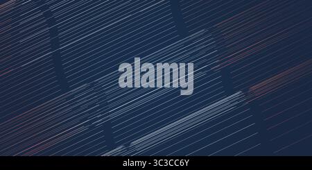 Abstract vector with diagonal wavy lines on a dark background. Lines shift from white to warm orange-brown, then back to white, creating a flowing and Stock Vector