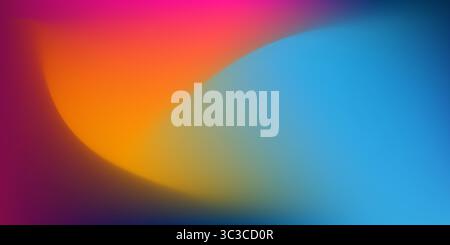 A futuristic background with two intersecting curved shapes blending purple, orange, blue and yellow gradients. Modern, dynamic design with transparen Stock Vector