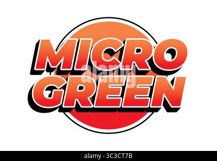 A vibrant logo featuring the words MICRO GREEN in bold, stylized typography. The text is set against a circular gradient background transitioning from Stock Vector