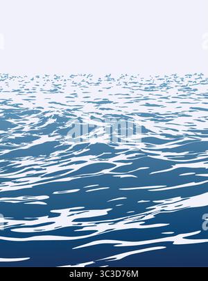Sea landscape with big waves. Stock Vector