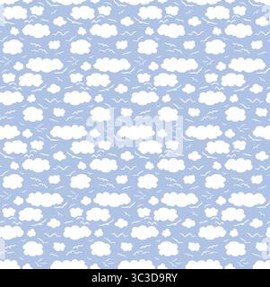 A seamless background with birds in the sky. Stock Vector
