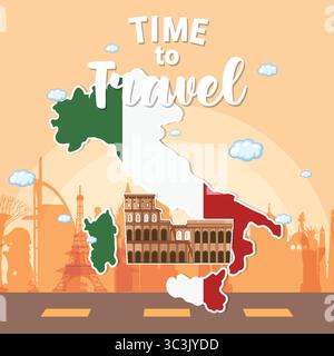 Map Of Italy Attractions Vector And Illustration Stock Vector Image ...