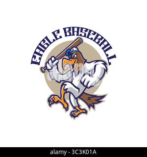 Eagle mascot logo design with modern illustration concept style for badge, emblem and t shirt printing. Eagle baseball illustration. Stock Vector