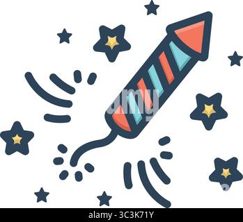Icon for firecracker, rocket Stock Vector