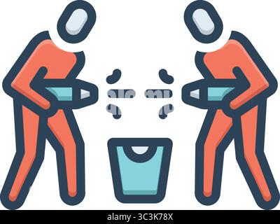 Icon for water fight, boy playing holi Stock Vector