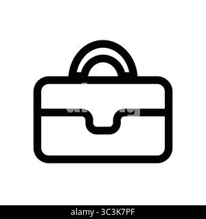 Briefcase icon, supply for office, school, hand drawn art tool Stock Vector