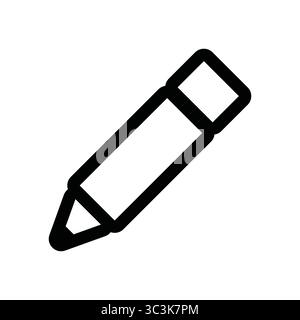 Pencil icon, drawing tool. Office stationary, art supplies for painting Stock Vector