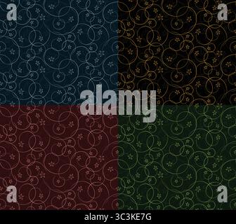 Set seamless backgrounds with floral patterns. Stock Vector
