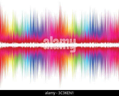 A background with color sound wave. Stock Vector