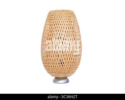 wicker table lamp isolated on white background Stock Photo