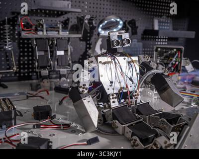 Research robot on the workbench Stock Photo