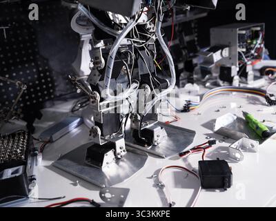 Research robot on the workbench Stock Photo
