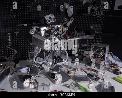 Research robot on the workbench Stock Photo
