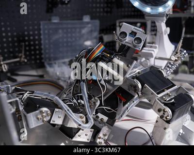 Research robot on the workbench Stock Photo