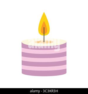 Wax candles. Aromatherapy. Home decor. Flat vector illustration isolated on a white background. Stock Vector