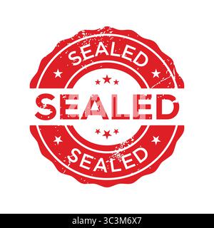 SEALED Rubber Stamp on a white background. Red Grunge SEALED Stamp Badge Vector illustration for Official Use and Branding Stock Vector