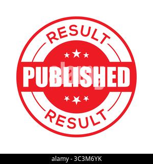 Result Published Red Grunge Stamp Vector Illustration. Result Published Stamp logo. Stock Vector