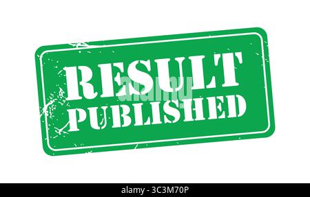 Result Published stamp label. Green Grunge Result Published Rubber rectangular Stamp Vector Design Stock Vector