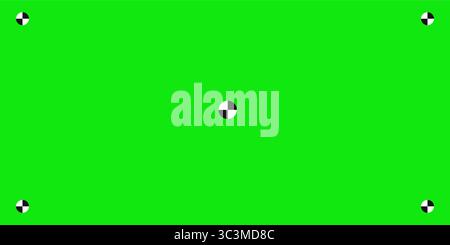 Chromakey green screen vertical phone frame vfx. Greenscreen cellphone video film screen template, overlay. Cinema display with grid. Vector illustration Stock Vector