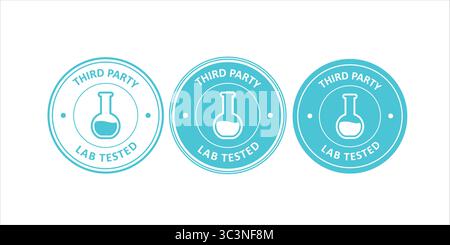 Third Party Lab Tested Icons for Product Verification and Certification Stock Vector