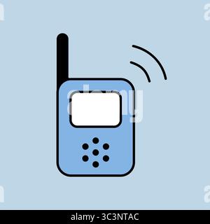 Baby radio monitor isolated vector icon. Graph symbol for children and newborn babies web site and apps design, logo, app, UI Stock Vector