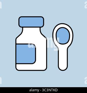 Syrup medicine bottle isolated vector icon. Medicine and healthcare, medical support sign. Graph symbol for medical web site and apps design, logo, ap Stock Vector