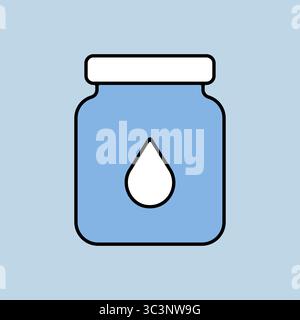 Glass jar with milk vector icon. Dairy product sign. Graph symbol for cooking web site and apps design, logo, app, UI Stock Vector