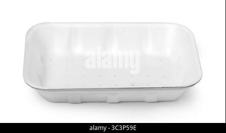 Rectangular styrofoam tray for packaging food, perfect for showcasing your culinary creations Stock Photo