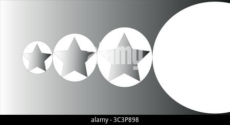 star light grey black and white three center Stock Vector