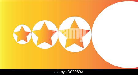 star light orange yellow red three center Stock Vector