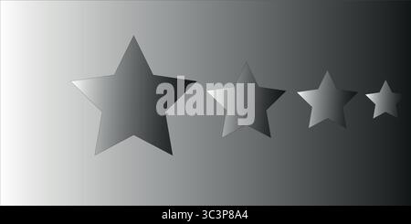 star light grey black white four three two one center Stock Vector