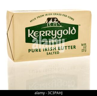 Winneconne, WI - 20 July 2025: A package of Kerrygold Irish butter on an isolated background. Stock Photo