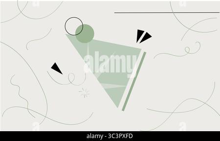Abstract geometric shapes and lines create a modern, minimalist design with artistic appeal. Stock Vector
