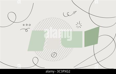 Abstract design elements with modern shapes and lines, perfect for creative projects and branding Stock Vector