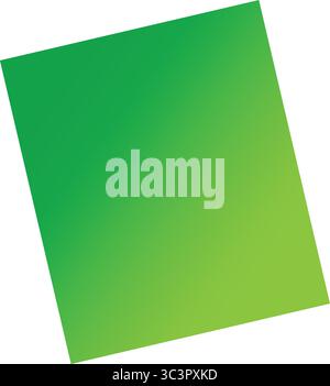 Gradient green square shape for modern design with vibrant color and minimalist style Stock Vector