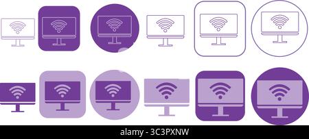 Wireless internet connection icons for modern technology and digital communication concepts Stock Vector