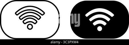 Wireless internet symbol in two contrasting styles, perfect for modern technology designs and concepts Stock Vector